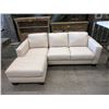 New White Leather Like Section with Chaise End