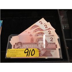 Four 1986 Old Issue Canadian $2 Bills