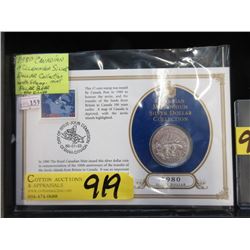 1980 Canadian Millennium Silver Dollar with Stamp