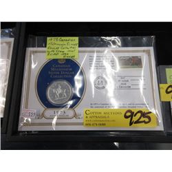 1973 Canadian Millennium Silver Dollar with Stamp