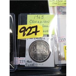 1963 Canadian Silver Dollar Coin - .800 Silver