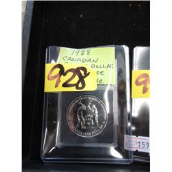 1988 Canadian BU Silver Dollar Coin - .500 Silver