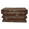 Image 5 : Antique Wood & Metal Strong Box