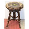 Image 1 : ANTIQUE PIANO STOOL WITH CLAW FEET, STAMPED