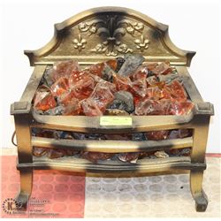 ANTIQUE MAGICOAL ELECTRIC FIREPLACE W/ AMBER GLASS