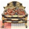 Image 1 : ANTIQUE MAGICOAL ELECTRIC FIREPLACE W/ AMBER GLASS