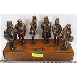 ANTIQUE DISPLAY 6 CHARACTERS FROM CHARLES DICKENS