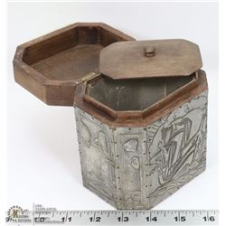 FOLK ART HAND TOOLED SAILOR ART ZINC LINED