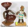 Image 1 : FOLK ART BOTTLE CAP GUY AND CANDY DISH GUY