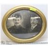 Image 1 : ANTIQUE CURVED GLASS FRAME AND PHOTO