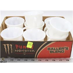 FLAT OF VINTAGE MILK GLASS TEA CUPS