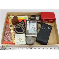 ESTATE TRAY LOT OF COLLECTIBLES AND WATCHES
