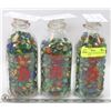Image 1 : 3 MILK BOTTLES OF VINTAGE CATS EYE MARBLES