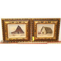 2 FRAMED OIL ON CANVAS BAR SCENES BY ARTIST RONALD