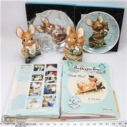 PENDELFIN #2 LARGE COLLECTIBLE BUNNIES WITH PLATES