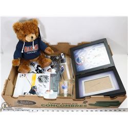 LARGE FLAT W/COLLECTIBLE OILER'S