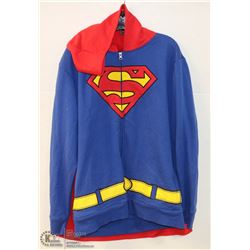 NEW ADULT SUPERMAN ZIPPERED HOODIE WITH