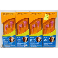 LOT OF 4 NEW EARBUD HEADPHONES