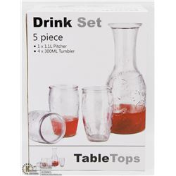 NEW 5 PIECE DRINK SET