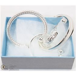 4PC SILVER PLATED NEW BRACELETS.