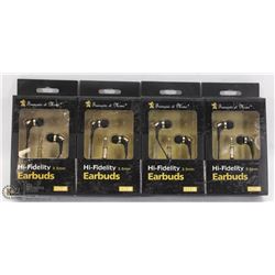 BUNDLE OF 4 HIGH FIDELITY 3.5MM EARBUDS