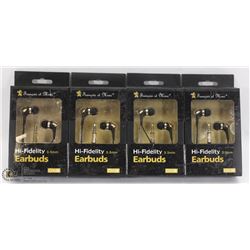 BUNDLE OF 4 HIGH FIDELITY 3.5MM EARBUDS