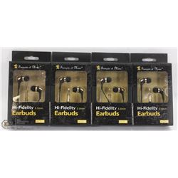 BUNDLE OF 4 HIGH FIDELITY 3.5MM EARBUDS