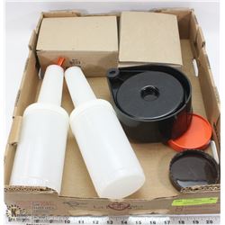 LOT OF BAR ACCESSORIES INCL NEW SHOT GLASSES