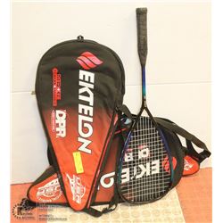 LOT WITH PRINCE RACQUET AND 3 EKTELON CASES