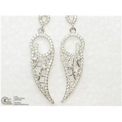 1) STERLING SILVER CUBIC ZIRCONIA EARRINGS