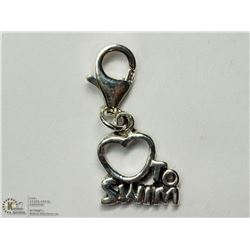 9) STERLING SILVER "HEART TO SWIM" PENDANT