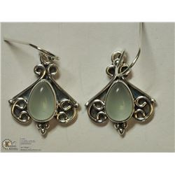 24) STERLING SILVER CHALCEDONY GEMSTONE EARRINGS