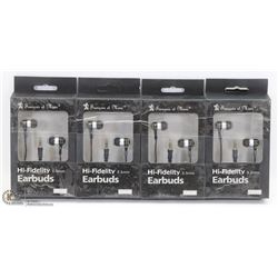 BUNDLE OF 4 HIGH FIDELITY 3.5MM EARBUDS