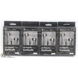 BUNDLE OF 4 HIGH FIDELITY 3.5MM EARBUDS