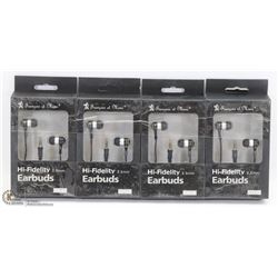 BUNDLE OF 4 HIGH FIDELITY 3.5MM EARBUDS