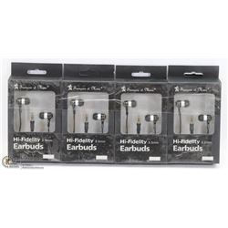 BUNDLE OF 4 HIGH FIDELITY 3.5MM EARBUDS