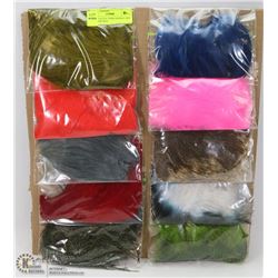 BOARD OF FLY TYING HACKLE AND FEATHERS INCL