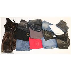 LARGE BOX OF ASSORTED SIZE WOMENS CLOTHING