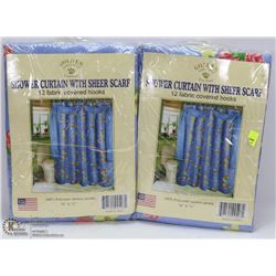 LOT OF TWO SHOWER CURTAINS