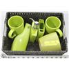 Image 1 : GREEN BATHROOM SET WITH GREEN VASE & PLANT POT