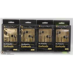 BUNDLE OF 4 HIGH FIDELITY 3.5MM EARBUDS