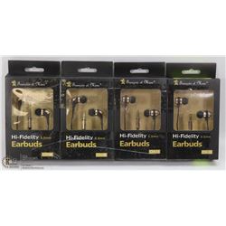 BUNDLE OF 4 HIGH FIDELITY 3.5MM EARBUDS