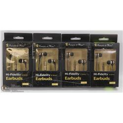 BUNDLE OF 4 HIGH FIDELITY 3.5MM EARBUDS