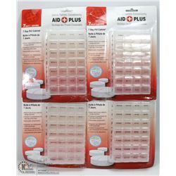LOT OF 4 SEVEN DAY PILL DISPENSERS