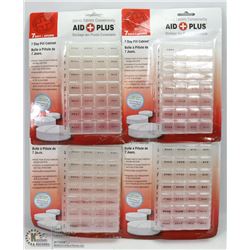 LOT OF 4 SEVEN DAY PILL DISPENSERS