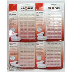 LOT OF 4 SEVEN DAY PILL DISPENSERS