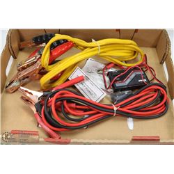 2  PAIR OF BOOSTER CABLES & HITEC CHARGOMATIC