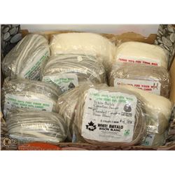 FLAT OF 10 WHITE BUFFALO 100% PURE VIRGIN WOOL,