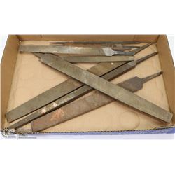FLAT OF ASSORTED METAL AND WOOD FILES