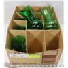 Image 1 : 4)LOT OF 12 GREEN DEPRESSION GLASS VASES